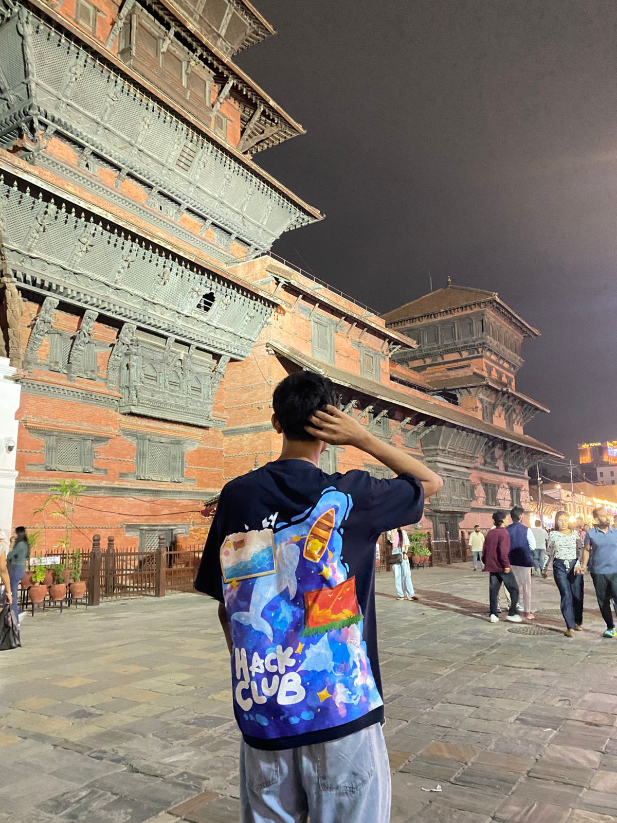 back photo of me with hackclub t-shirt