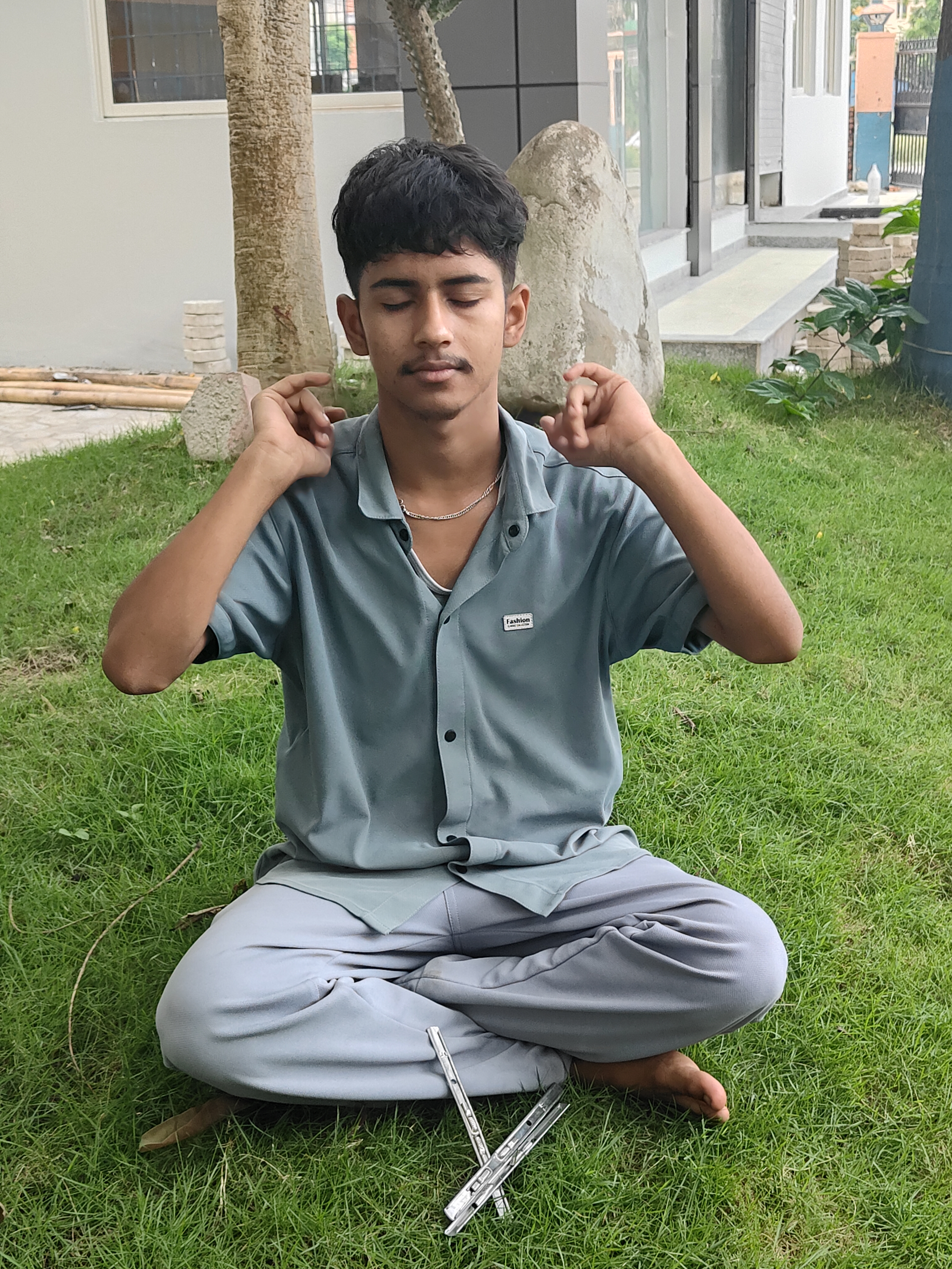 my friend doing yoga
